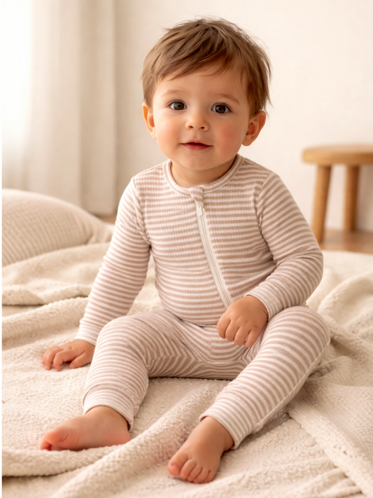 Neutral Nelly Striped 2-Way Zip Sleeper