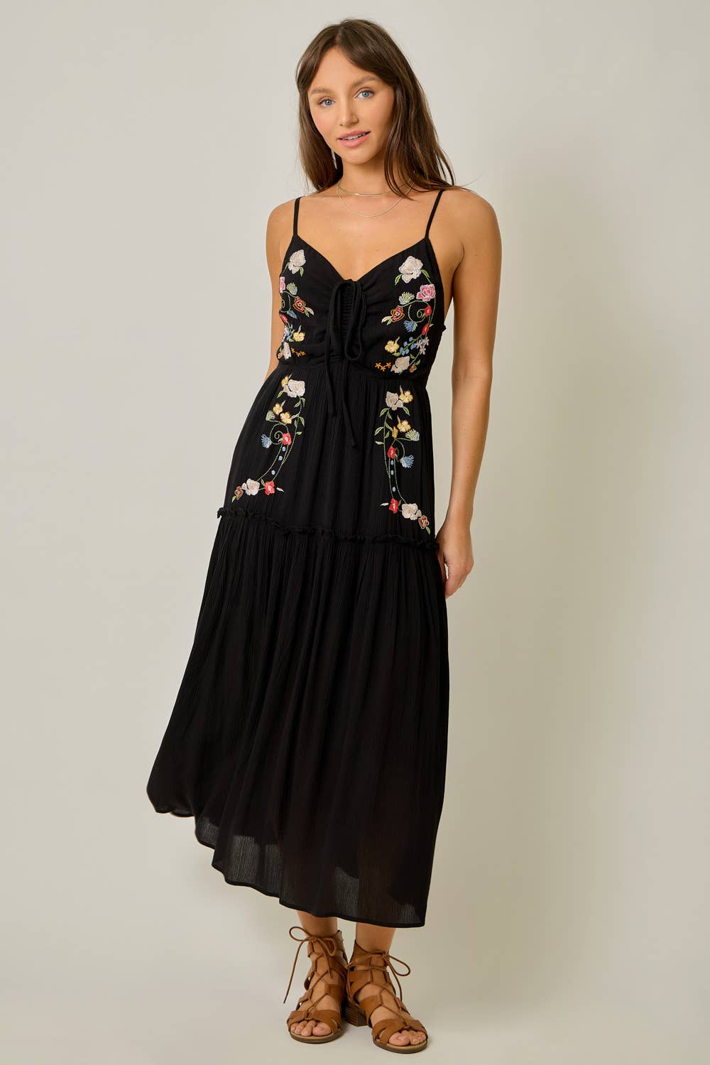 Danielle Embroidered Boho Midi Dress