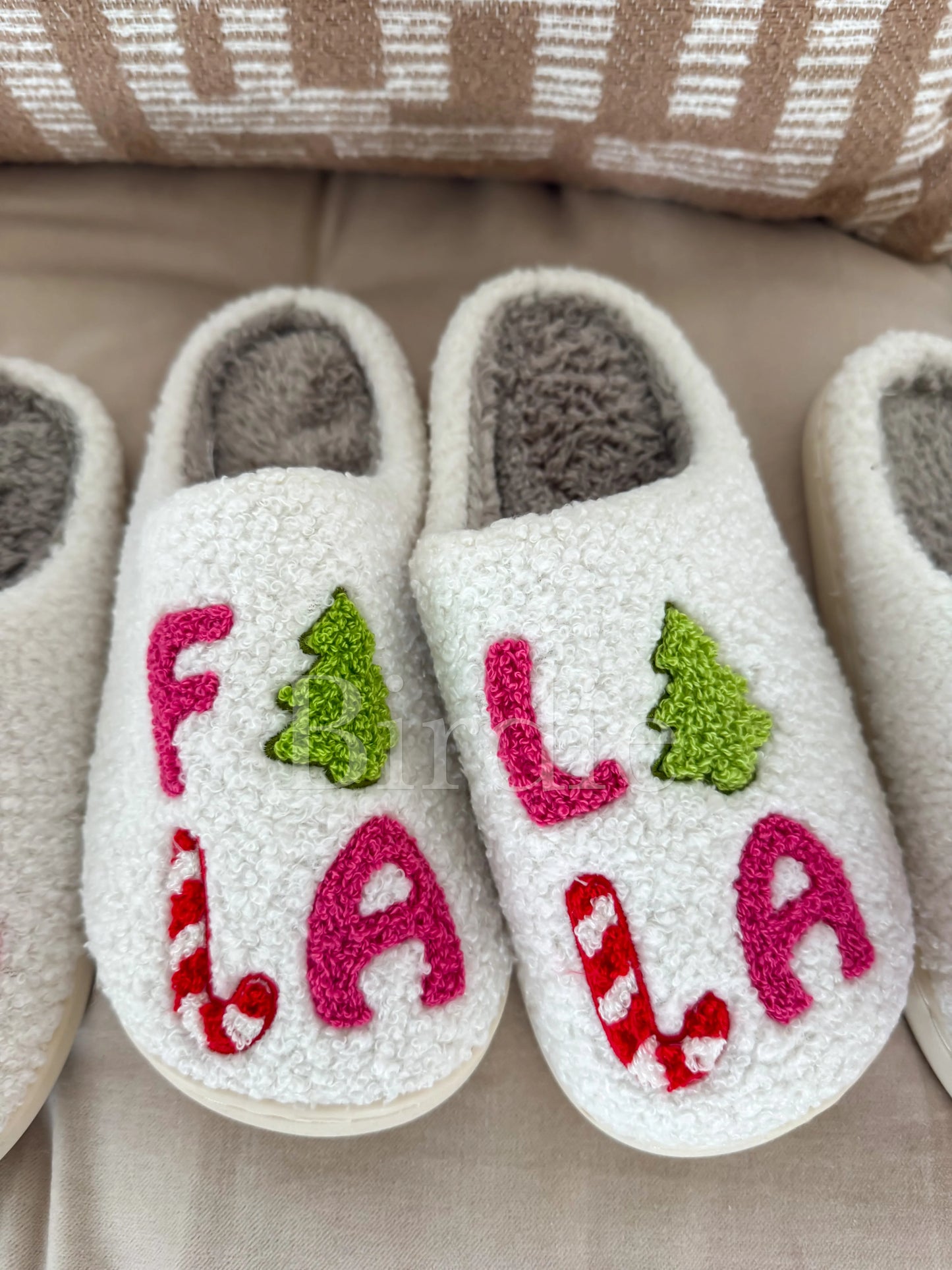Fa La La Ivory Slippers