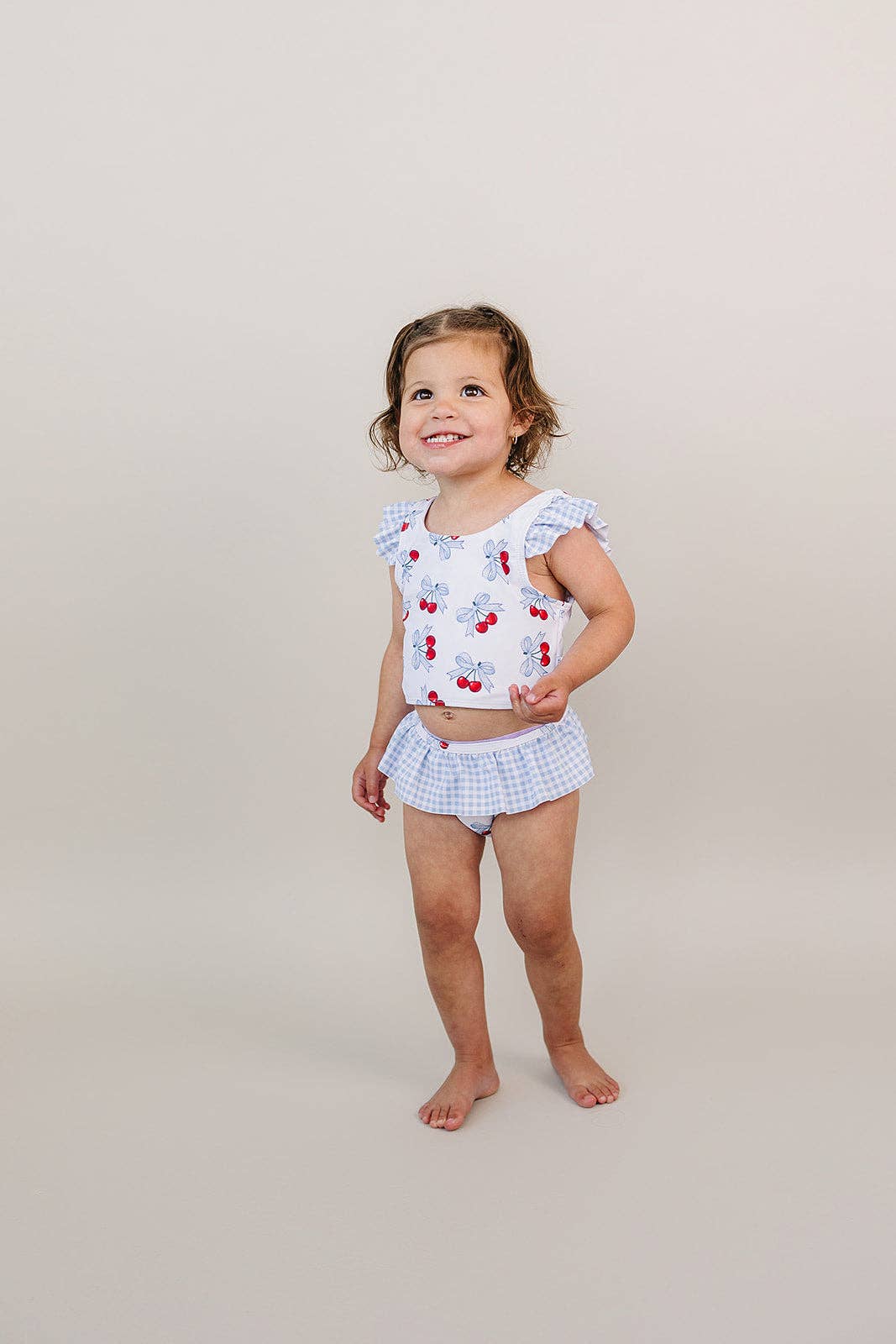 Baby Blue Cherry Two Piece Swimmie