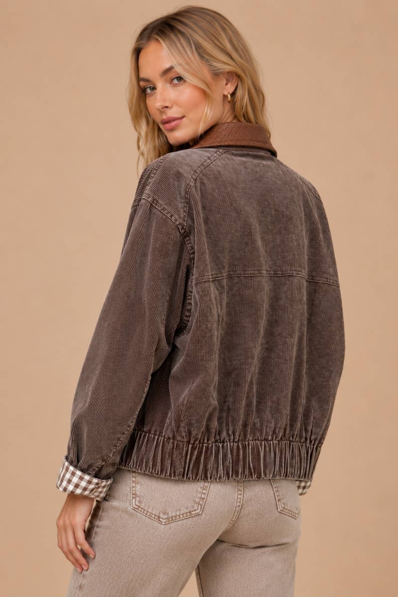 Mineral Wash  Corduroy Bomber Jacket