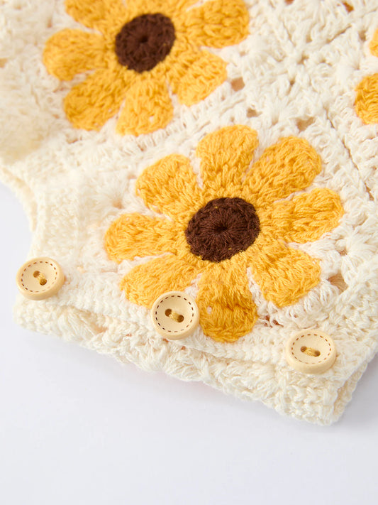 Sunflower Crochet Onesie RTS