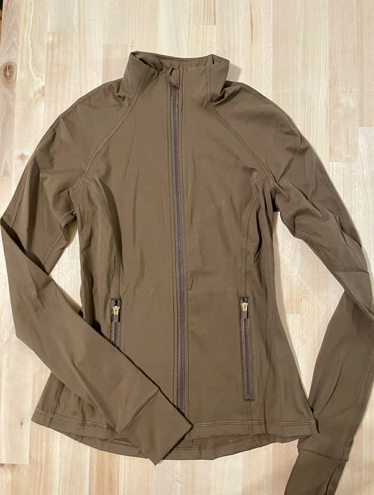 Espresso Athleisure Mock-neck Zip Up