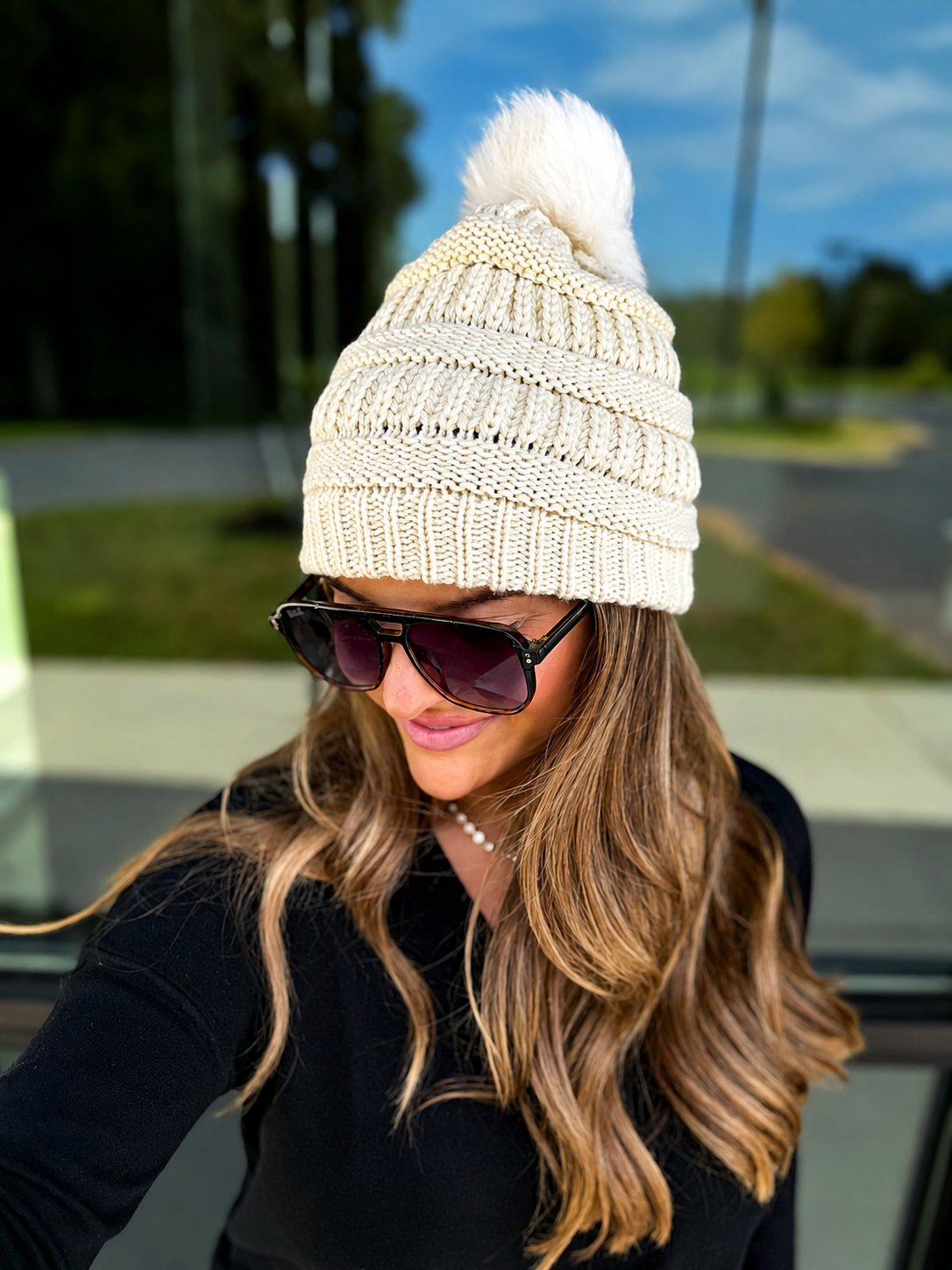 Pom Pom Knit Beanie