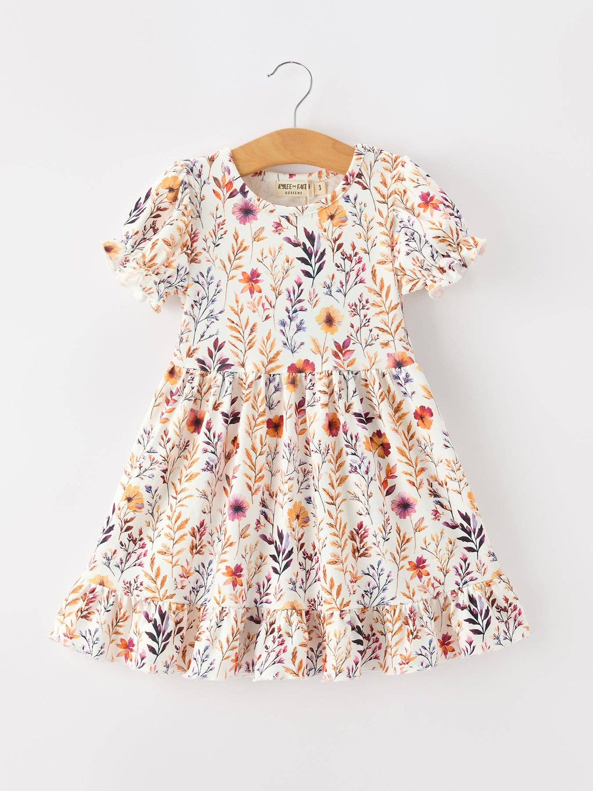 Ivory Fall Floral Twirl Dress