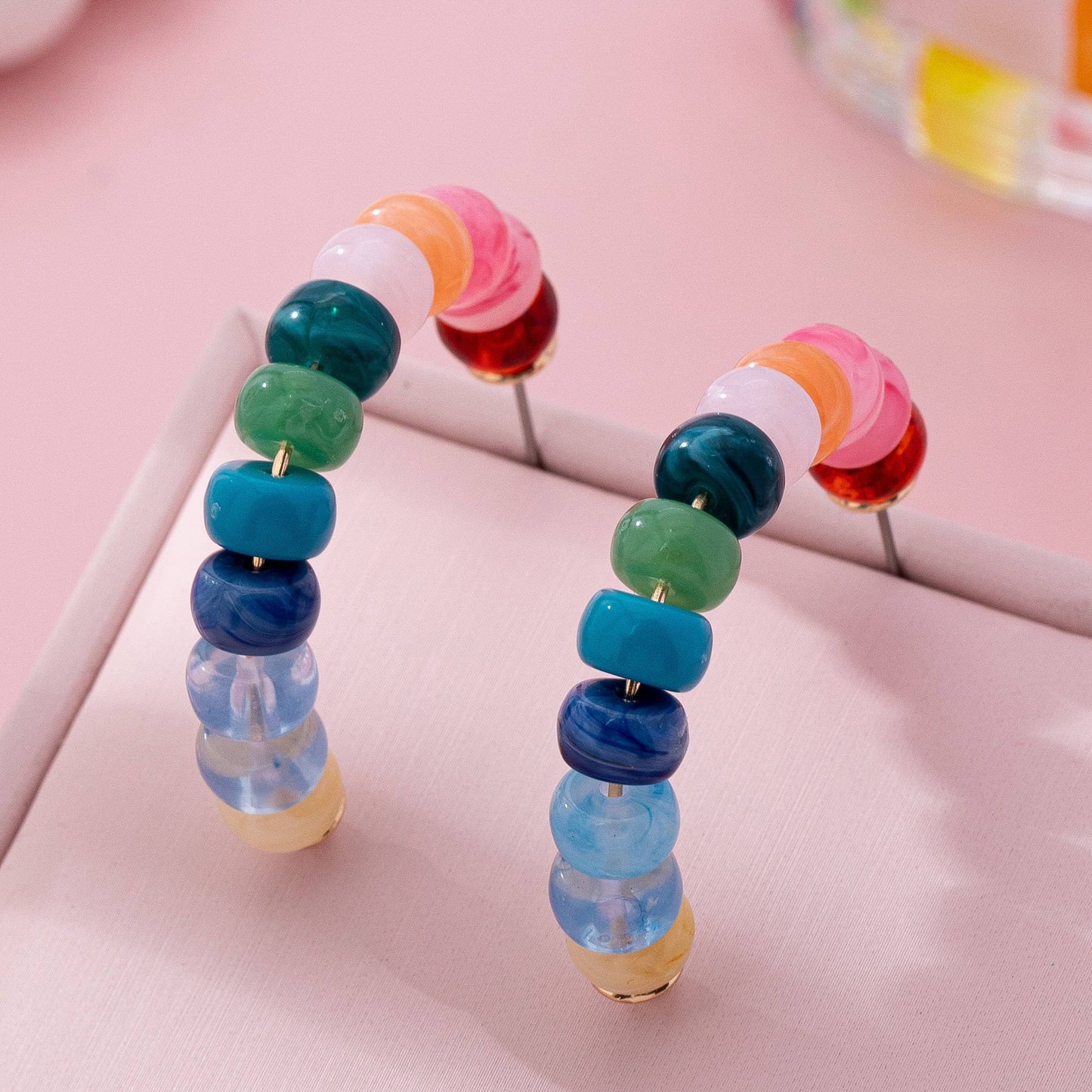 Take Me To Spain Rainbow Beaded Earrings