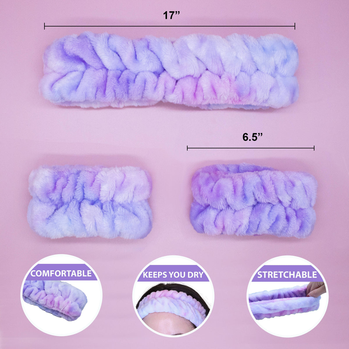 Self Care Spa Headband & Wristband Set