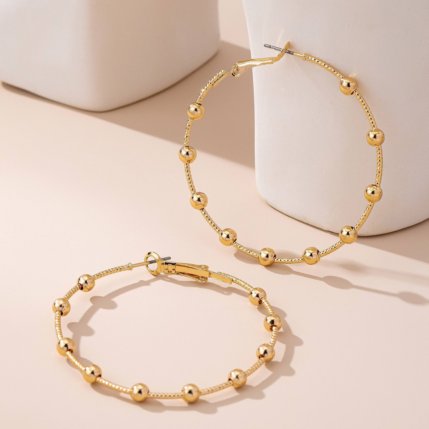 Classic Beaded Hoop Earrings