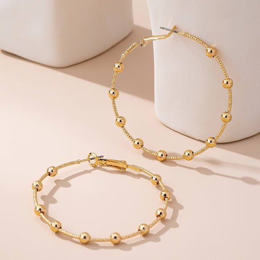 Classic Beaded Hoop Earrings