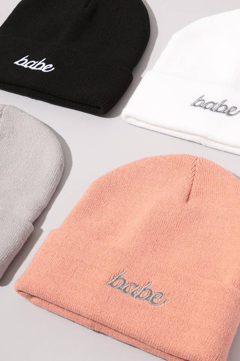 Babe Embroidered Cuffed Beanie