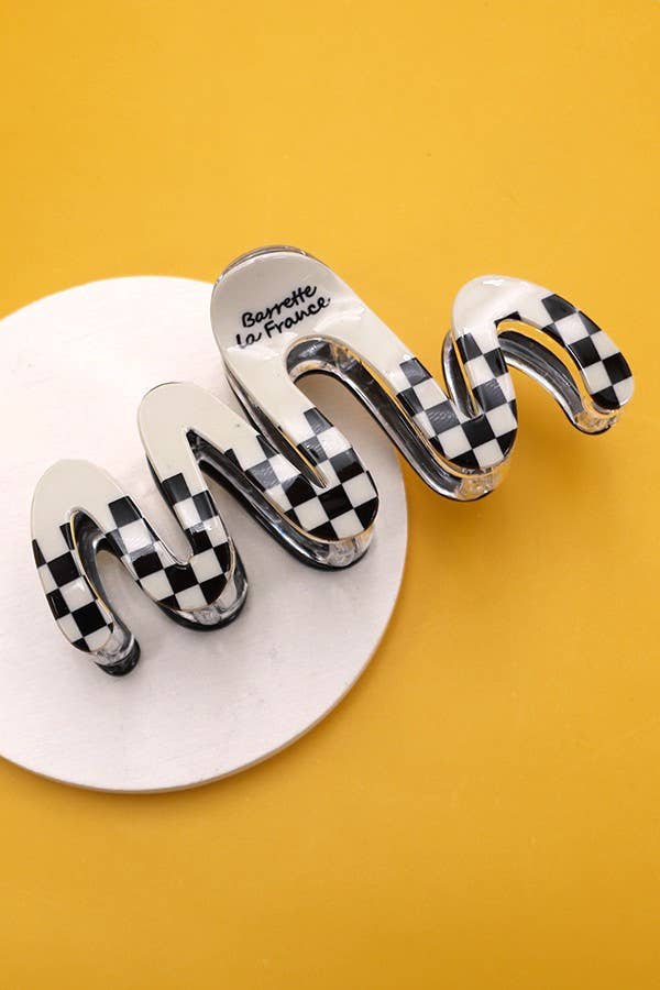 Jumbo Checkered Claw Clips