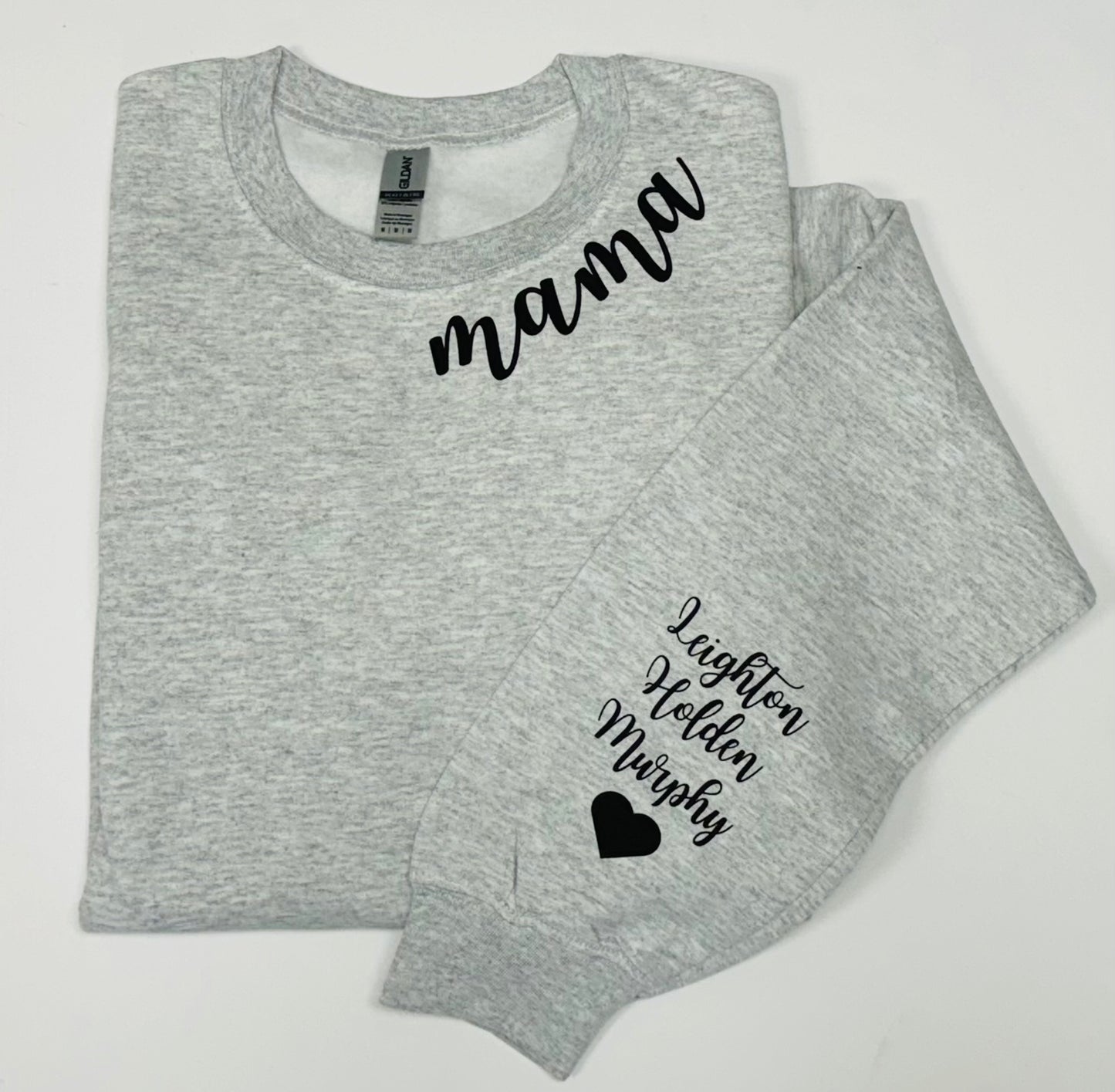 Custom Mama + Names on Sleeve - Crew