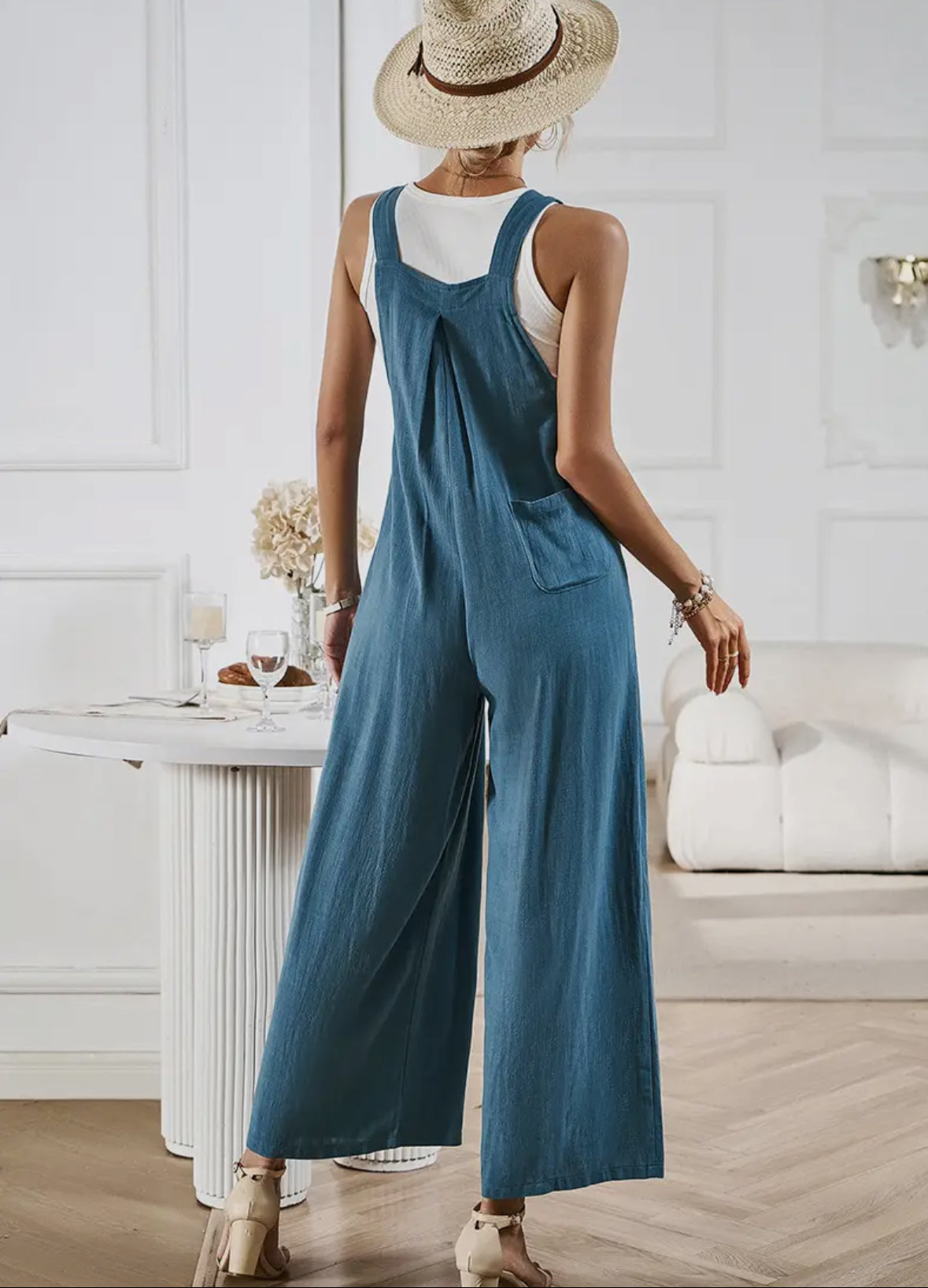 Boho Spring Wide Leg Overall Jumpsuit PreO