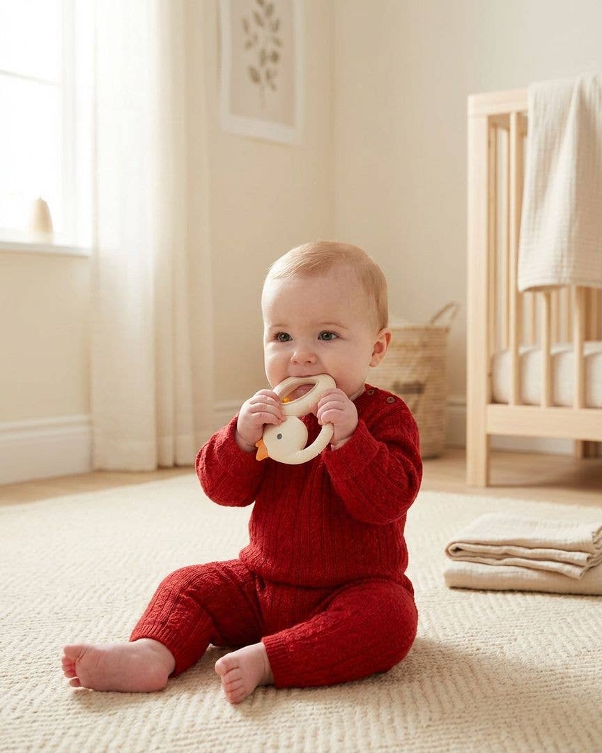 Goosey Bitzy Shake™ - Silicone Teether with Rattle