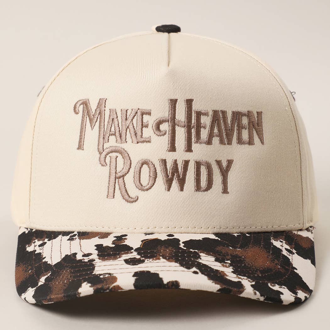 MAKE HEAVEN ROWDY Embroidered Trucker Hat