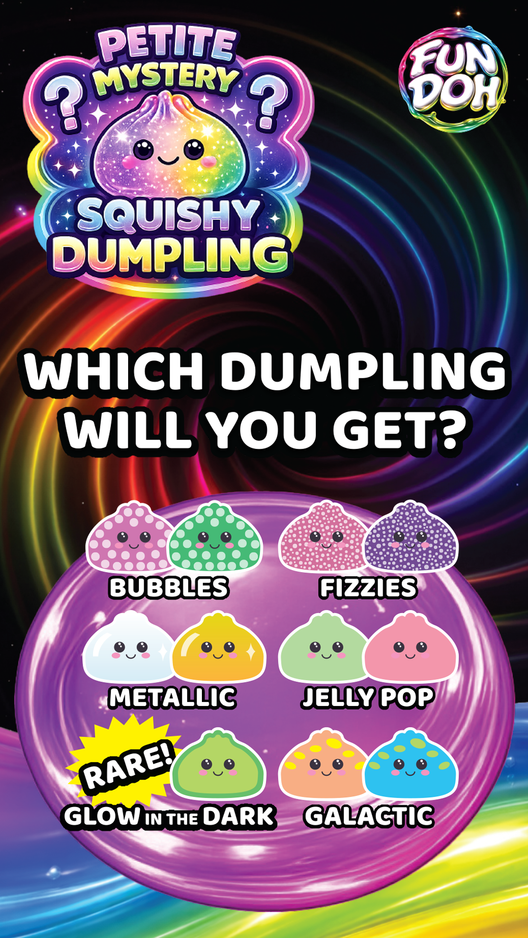 Fun Doh Petite 2.5-Inch Mystery Dumpling Squishy