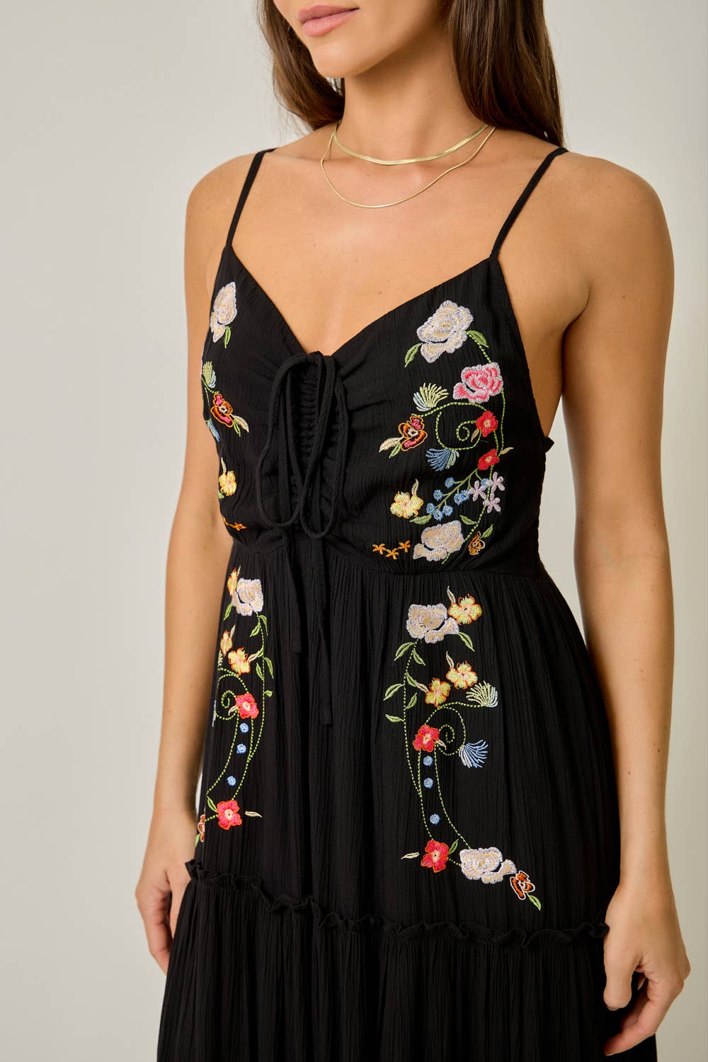 Danielle Embroidered Boho Midi Dress
