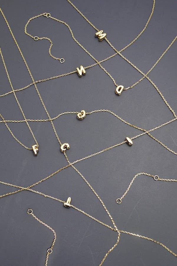 Mini Personalized 3D Bubble Letter Necklace