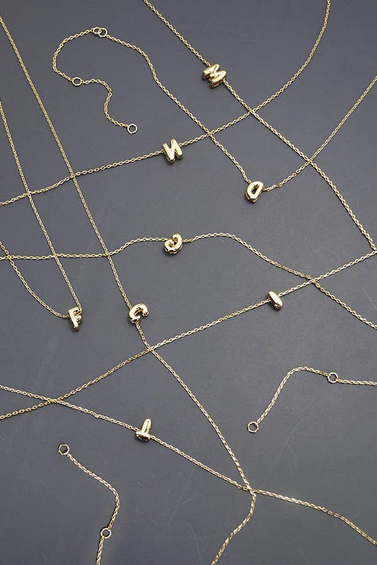 Mini Personalized 3D Bubble Letter Necklace