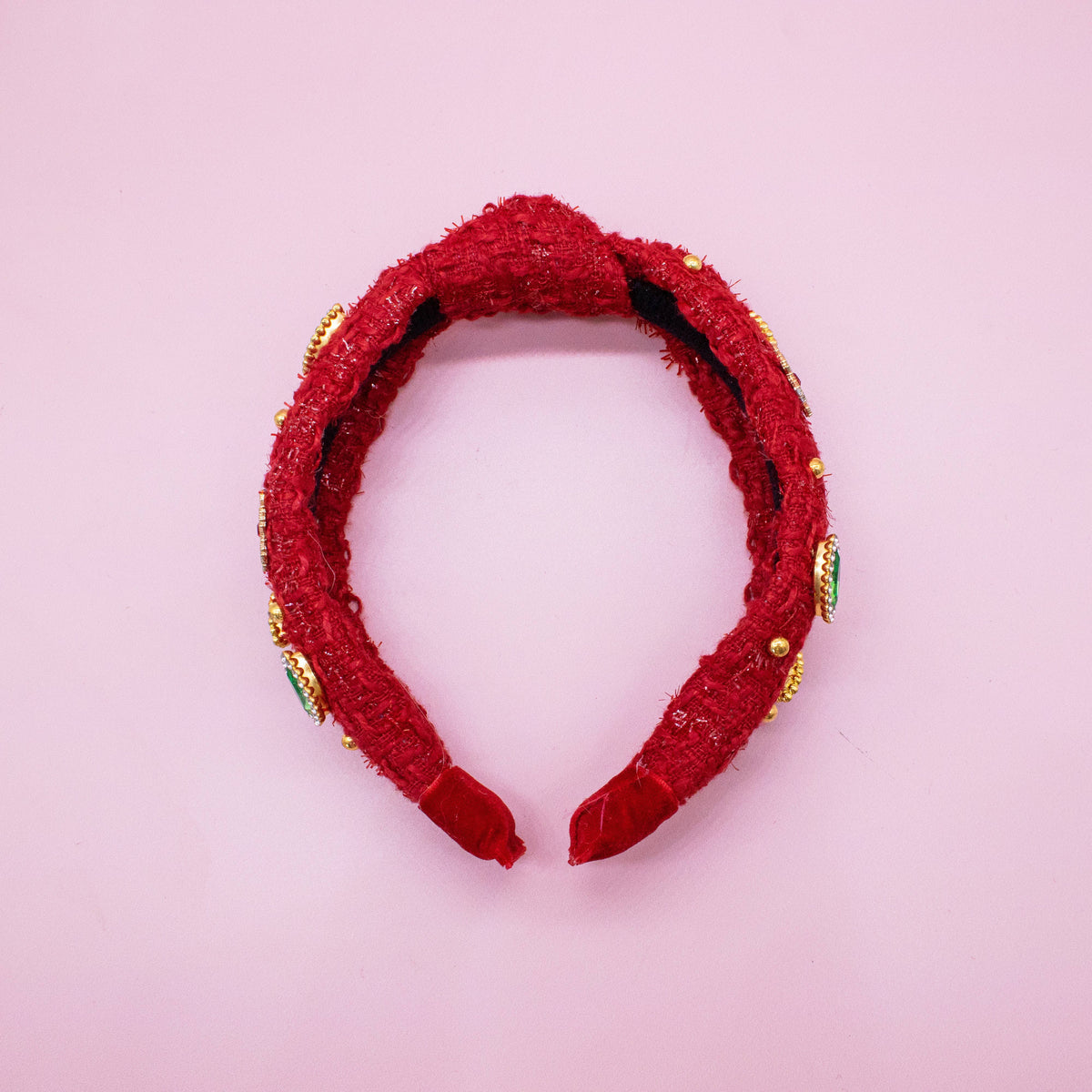 Christmas Tweed Knotted Headband