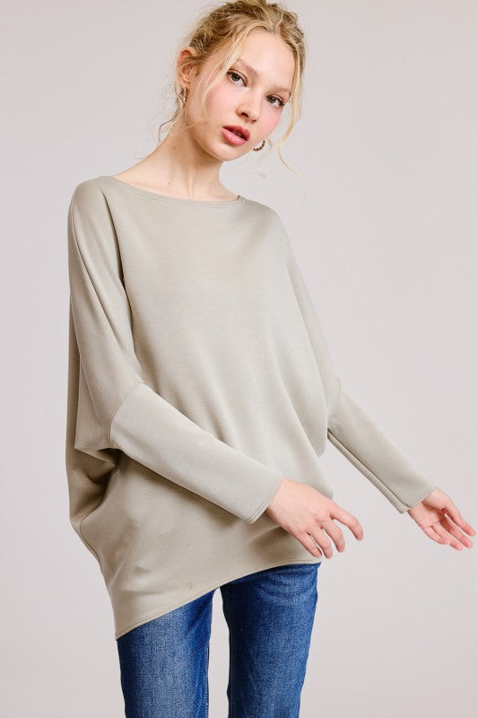 Scuba Long Sleeve Dolman Top