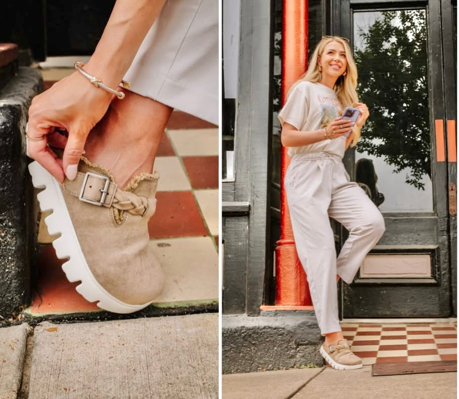 Taupe On The Run Slip-On Platform Clogs RTS