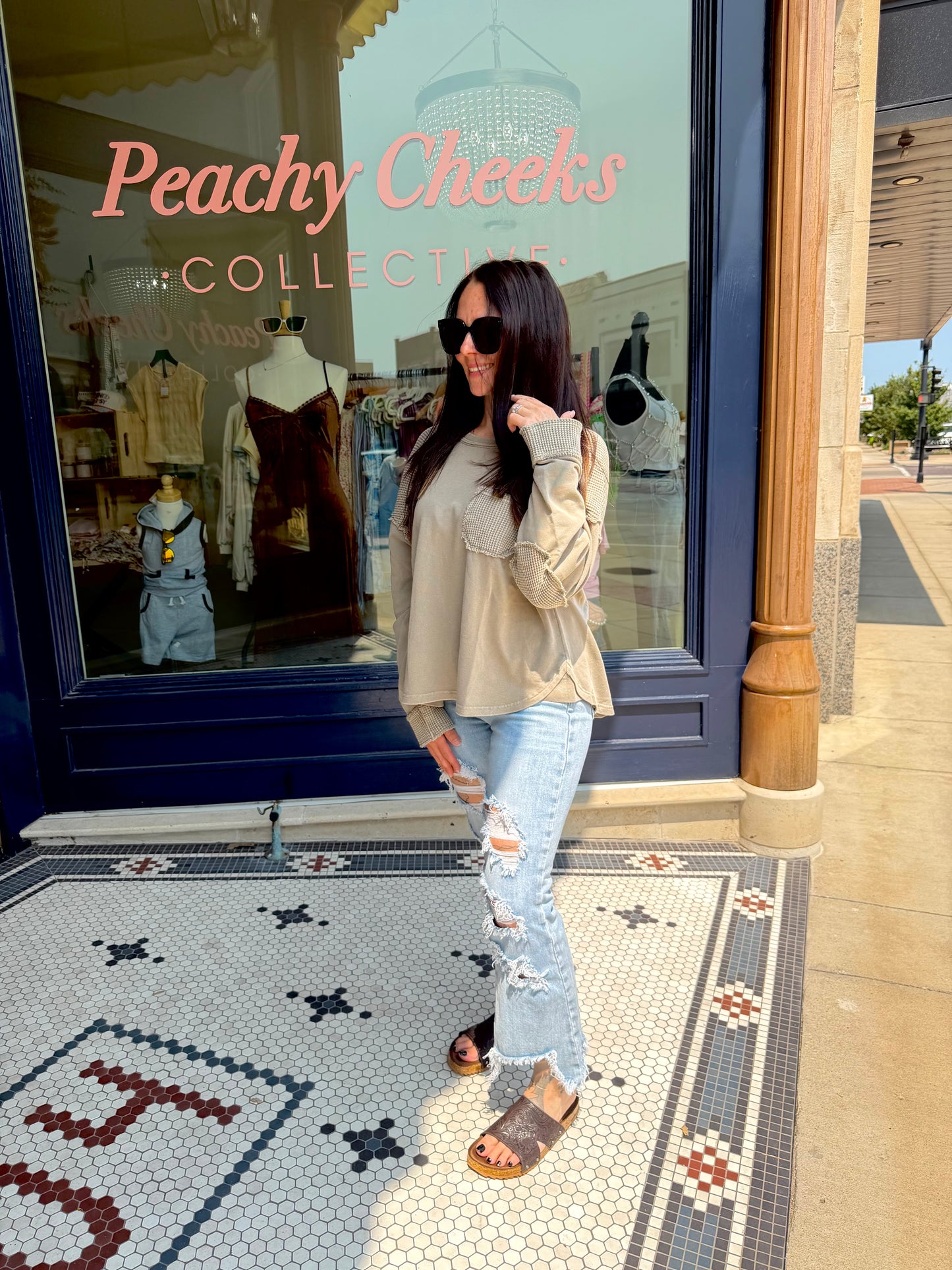 Madelyn Moto Stone Washed Terry Top