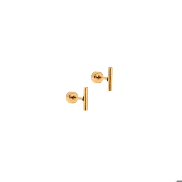 Perry Gold Bar Stud Earrings Screwback