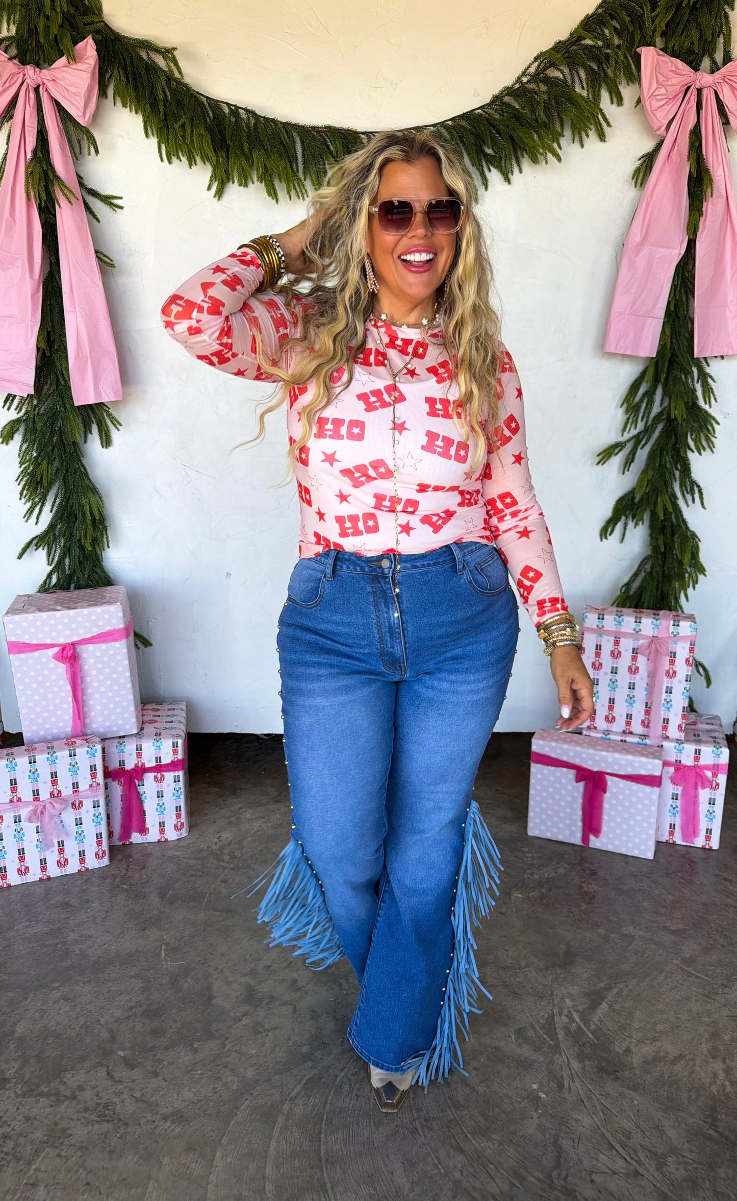 Merry Mesh Christmas Tops PREO