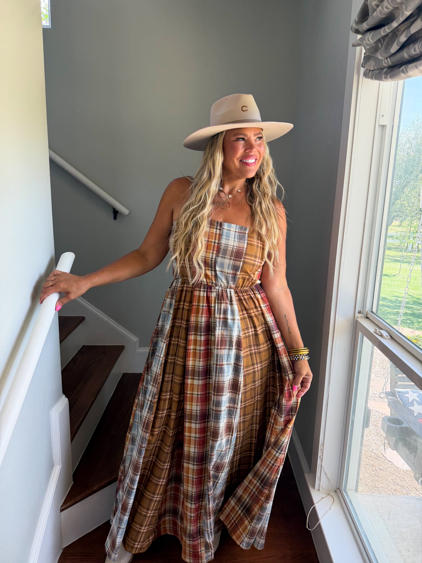 Creeklynn Plaid Maxi Dress PREO