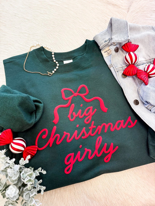 Big Christmas Girly PUFF Print Crew RTS