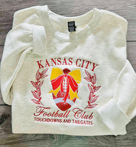 Luxe Embroidered Kansas City Football Club Crew PreO