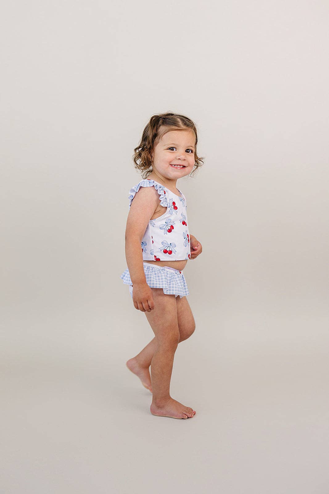 Baby Blue Cherry Two Piece Swimmie