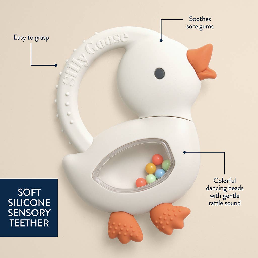 Goosey Bitzy Shake™ - Silicone Teether with Rattle