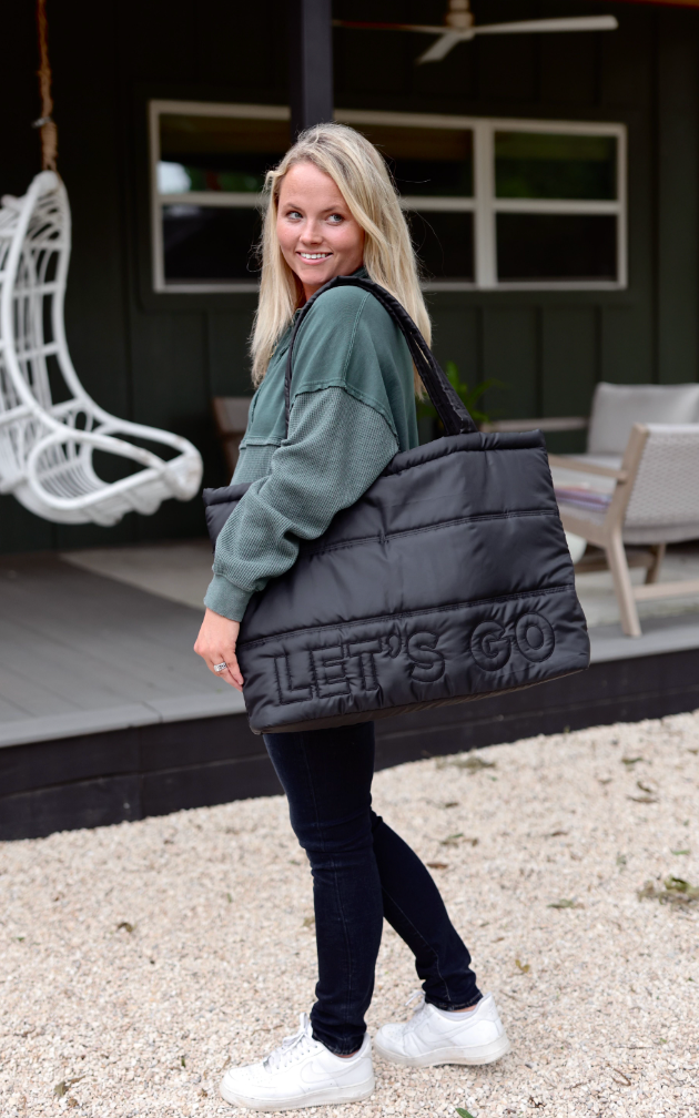 Let's Go Midnight Carry All Puffer Tote