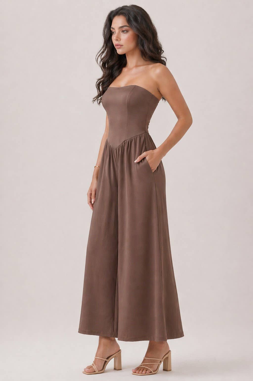 The Drip V-Waist Strapless Jumpsuit