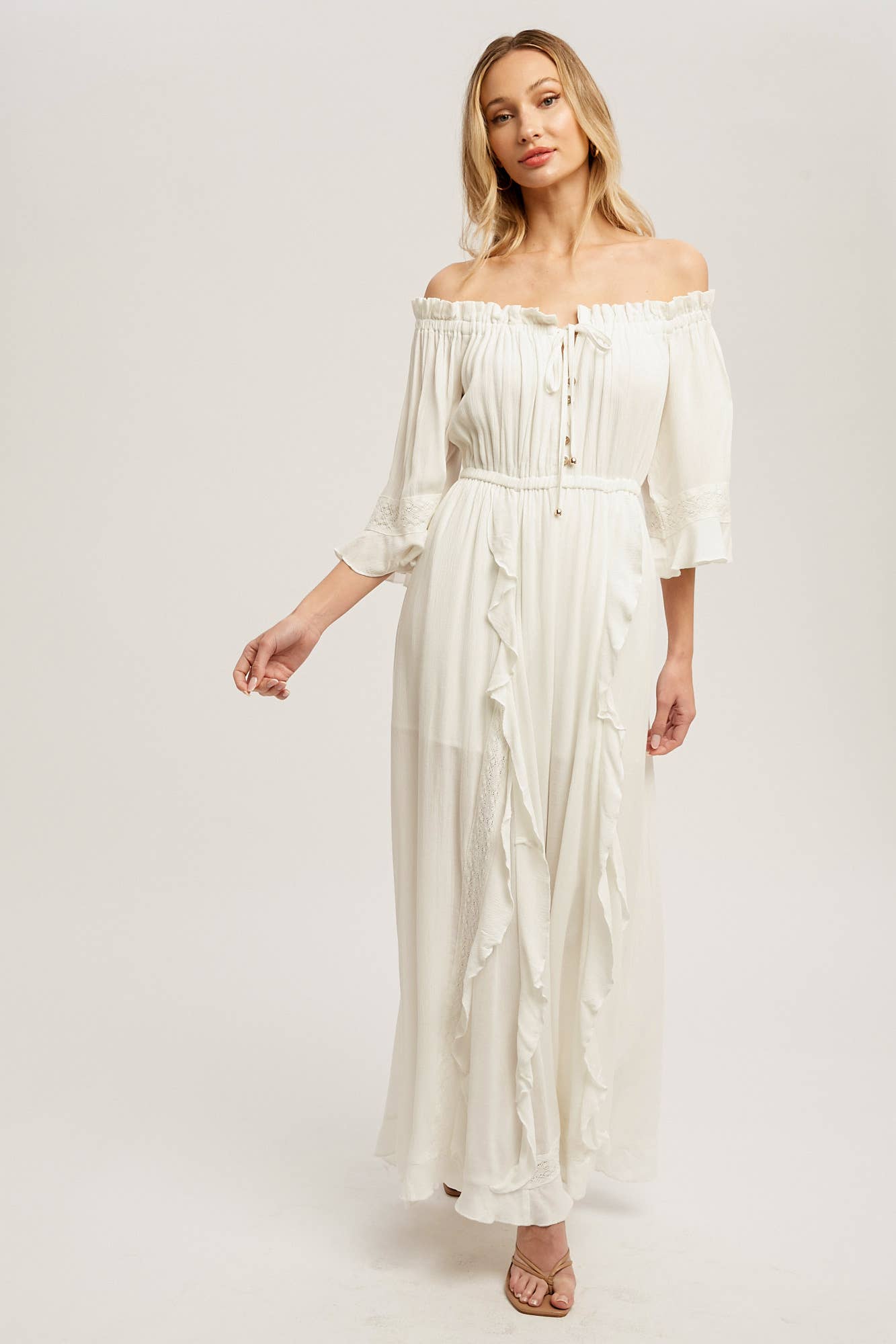 Off The Shoulder Boho Maxi Dress