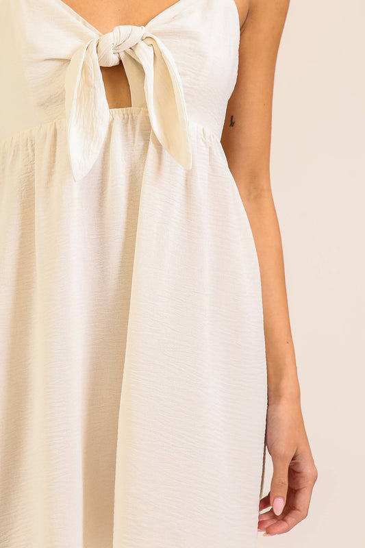 Brunch Tie-Front Cutout Mini Dress