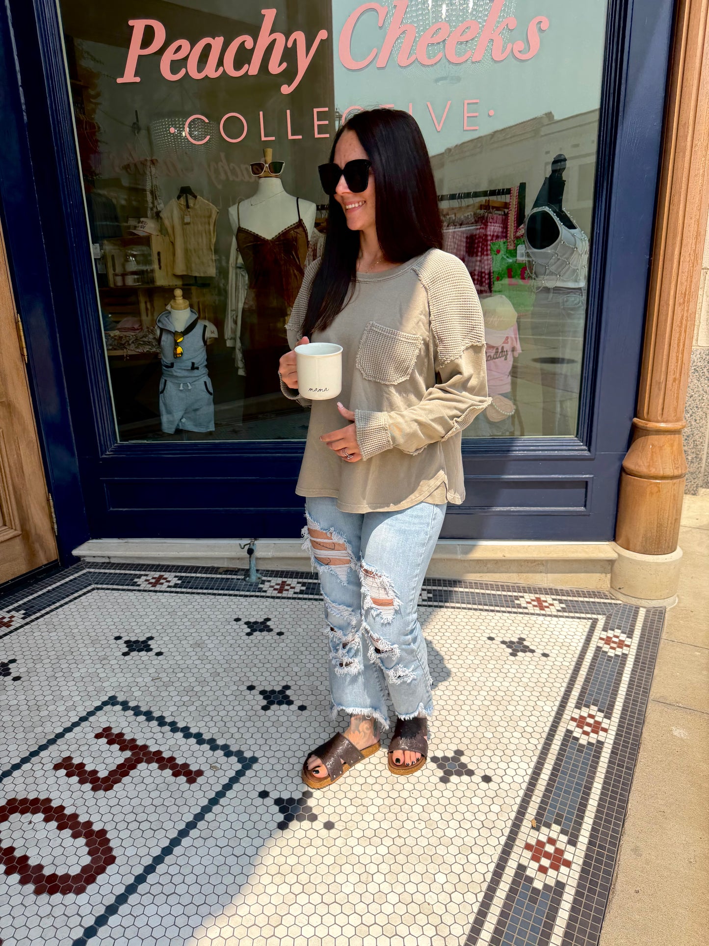 Madelyn Moto Stone Washed Terry Top