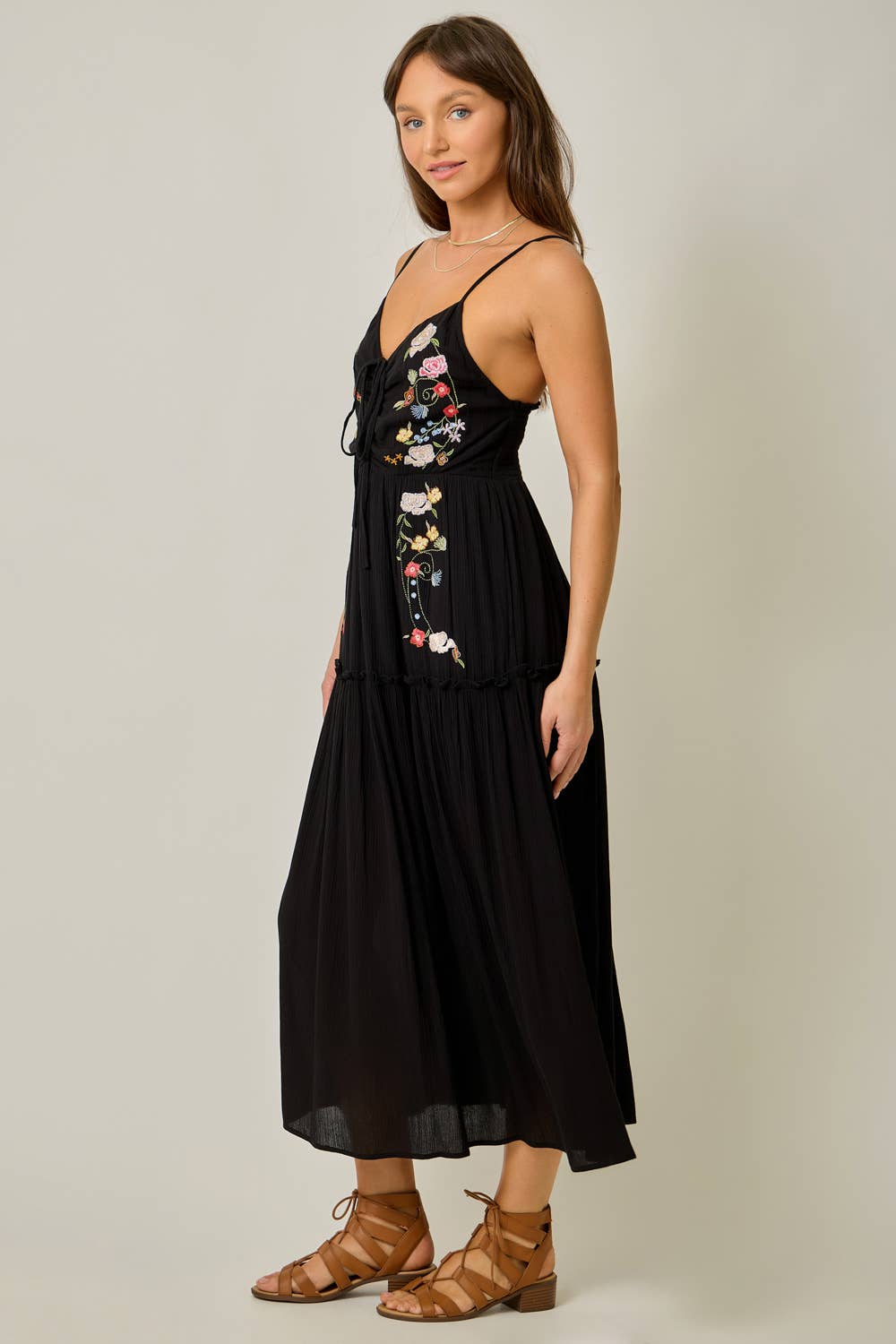 Danielle Embroidered Boho Midi Dress