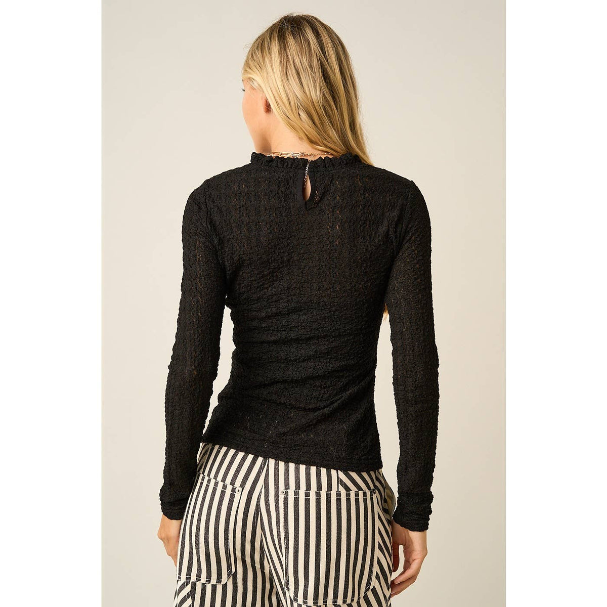 Yaya Textured Long Sleeve Top