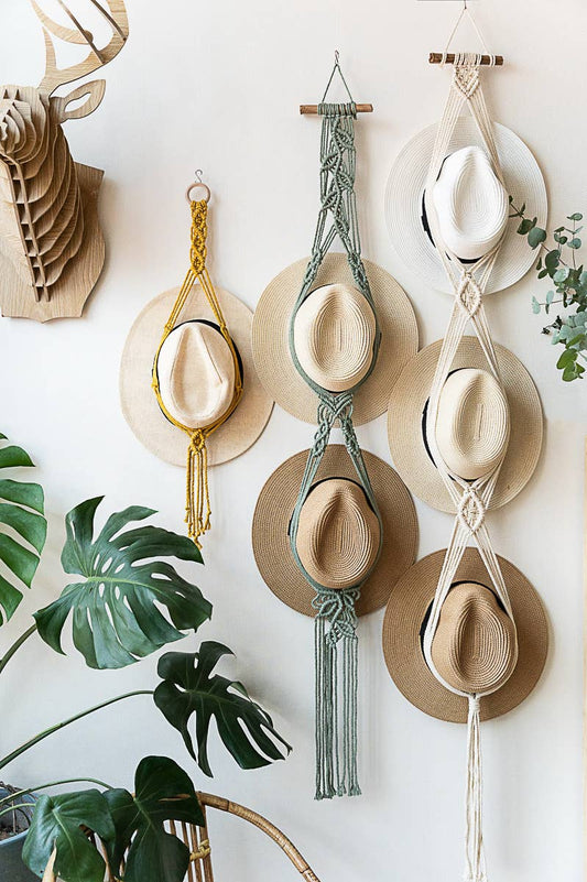 Boho Macrame Hat Hanger/Organizer