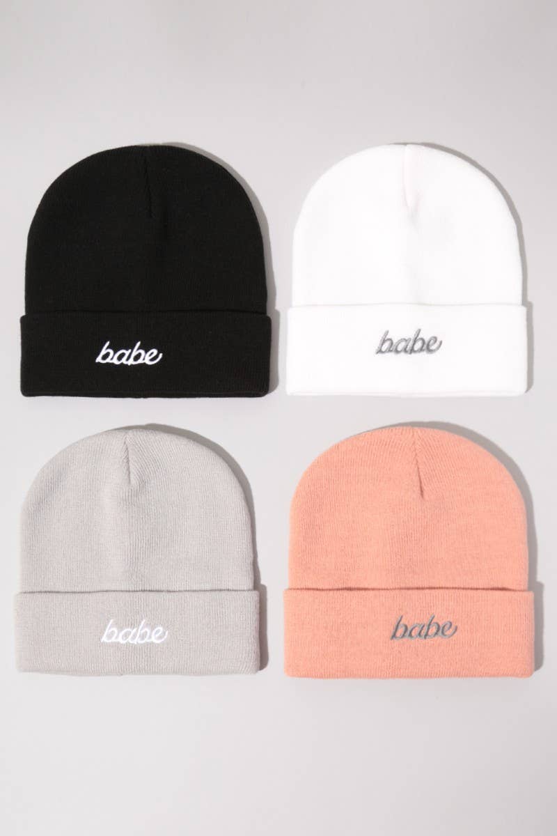Babe Embroidered Cuffed Beanie