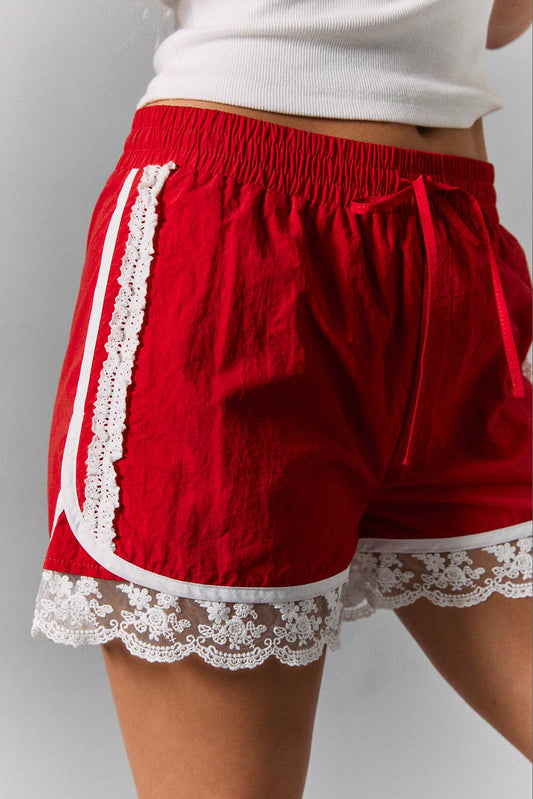 Haley Lace Trim Parachute Shorts