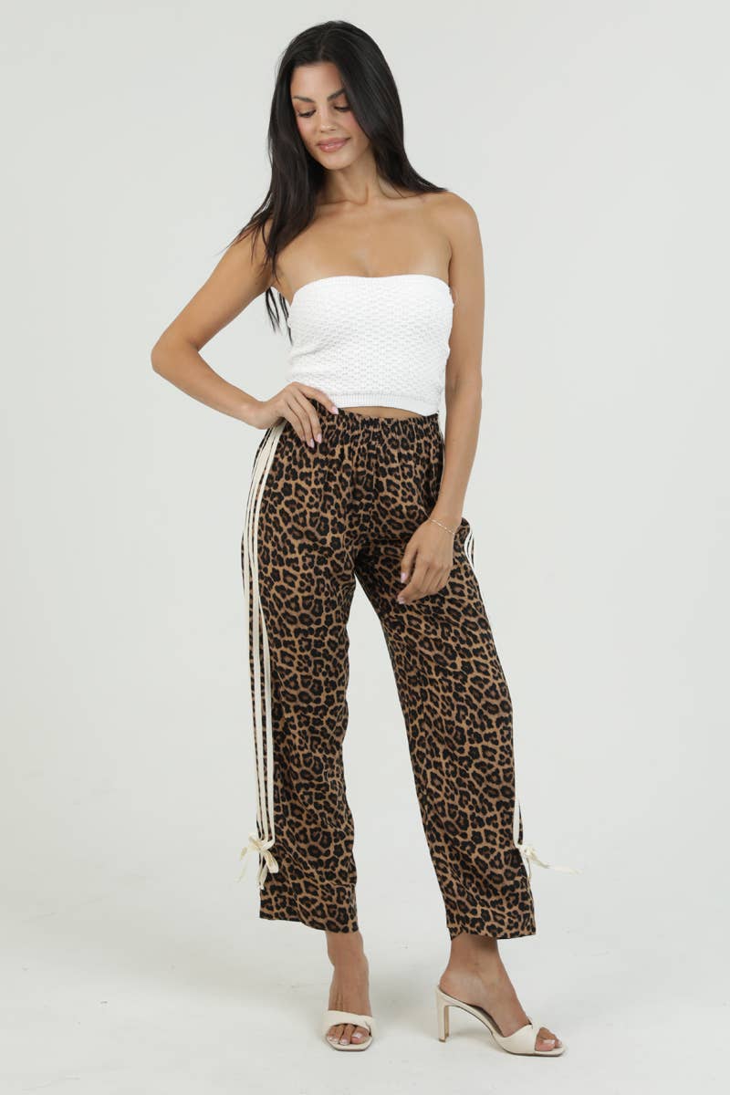 Leopard Pants w/Side Bows