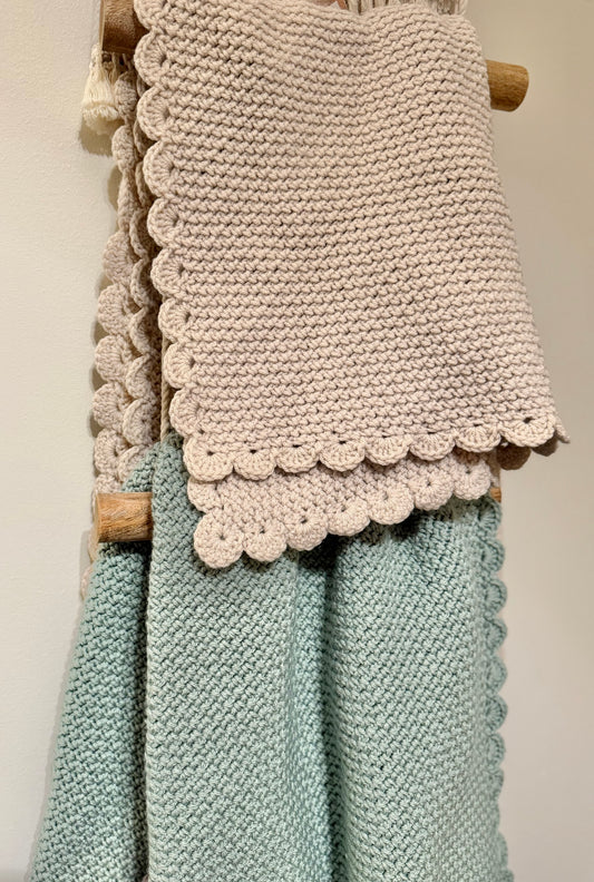 Ivory Mossed Crochet Baby Blanket