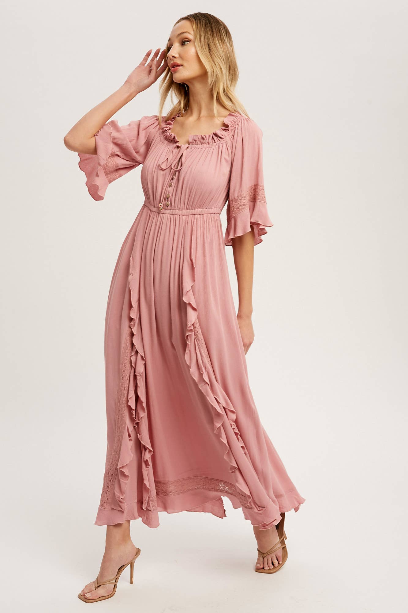 Off The Shoulder Boho Maxi Dress