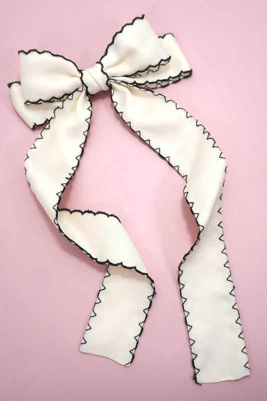 Ellie Scallop Contrast Trim Bow