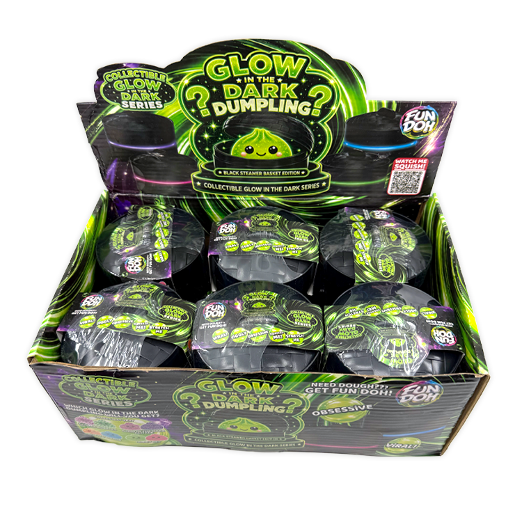 Glow-in-the-Dark Mystery Dumpling Squishy Black Steamer