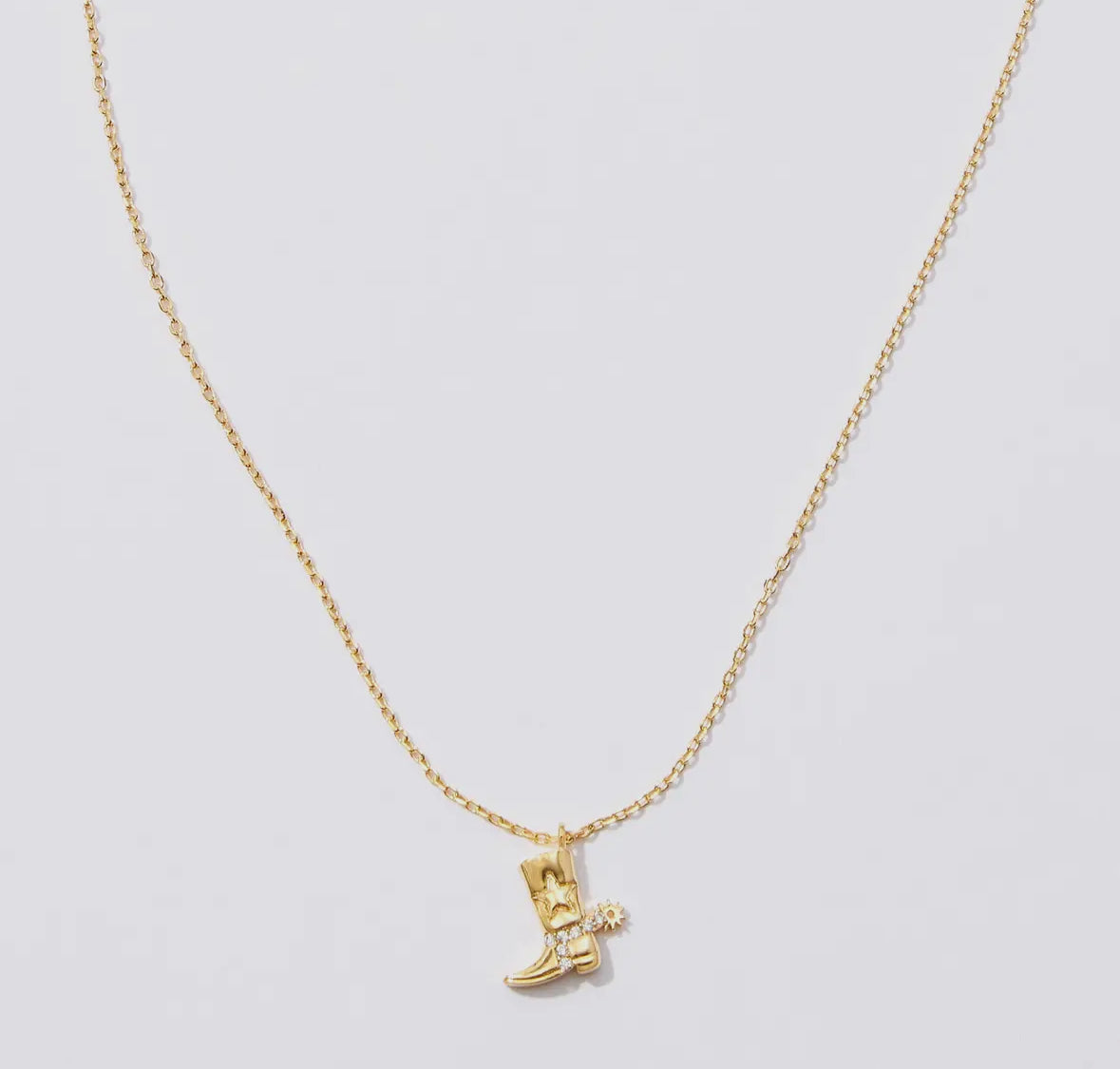 Cowboy Boot + Spur Charm Necklace RTS
